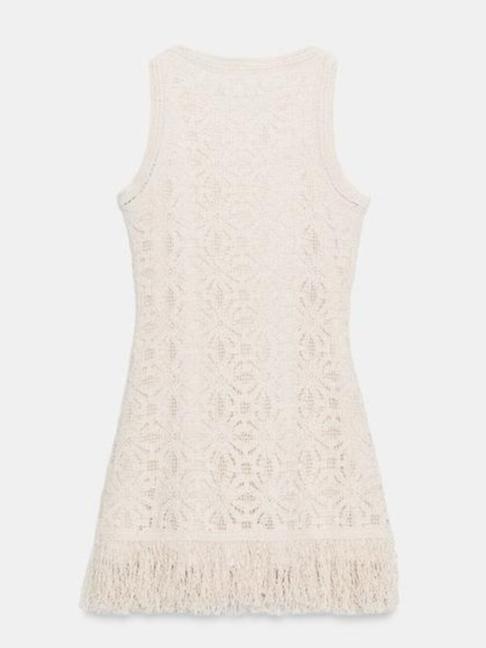 ZARA FRINGED CROCHET SHORT DRESS - Picture 10 of 11